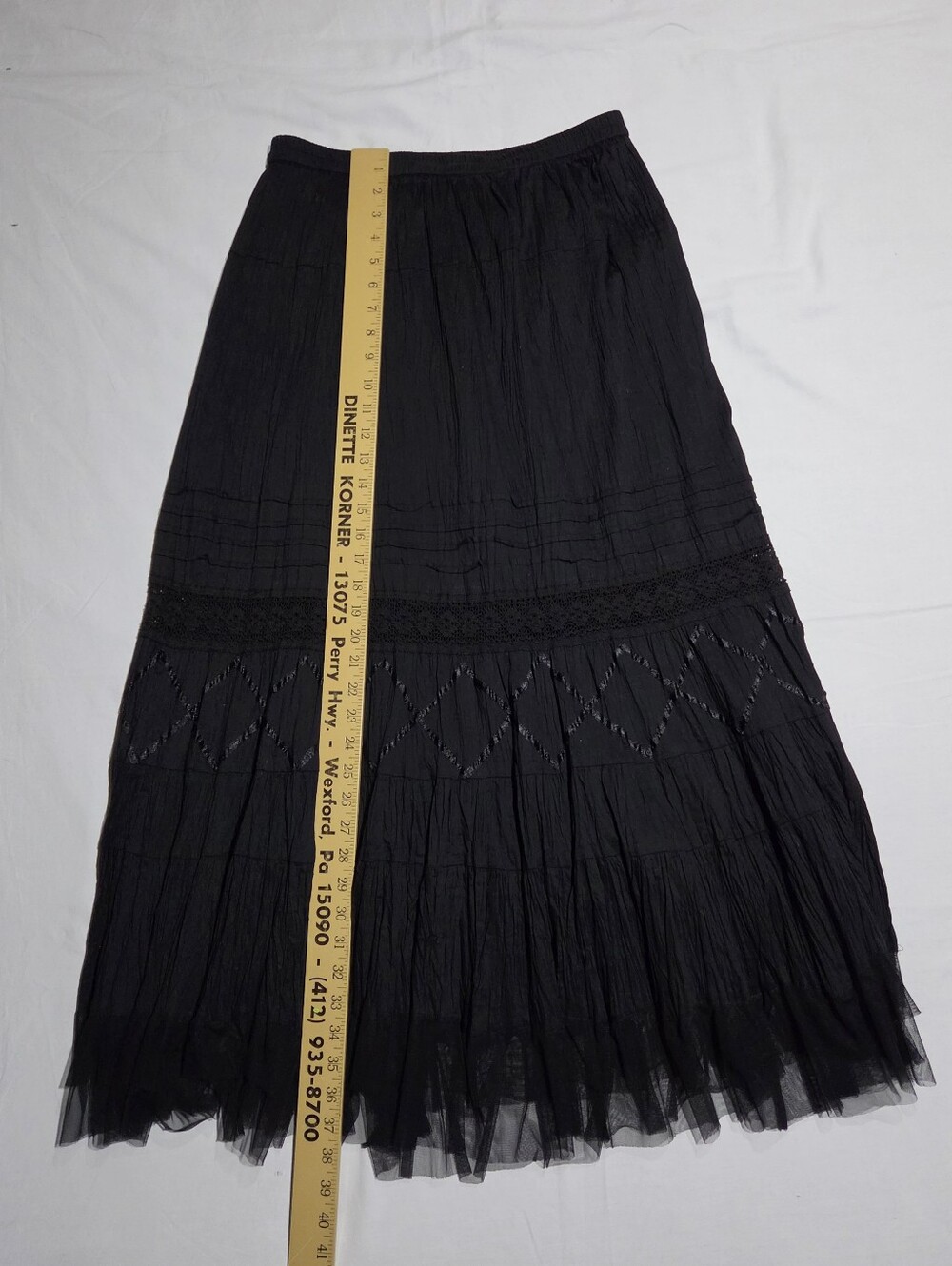 Chicos 2 Whimsigoth Black Cotton Maxi Skirt Large - Picture 6 of 6